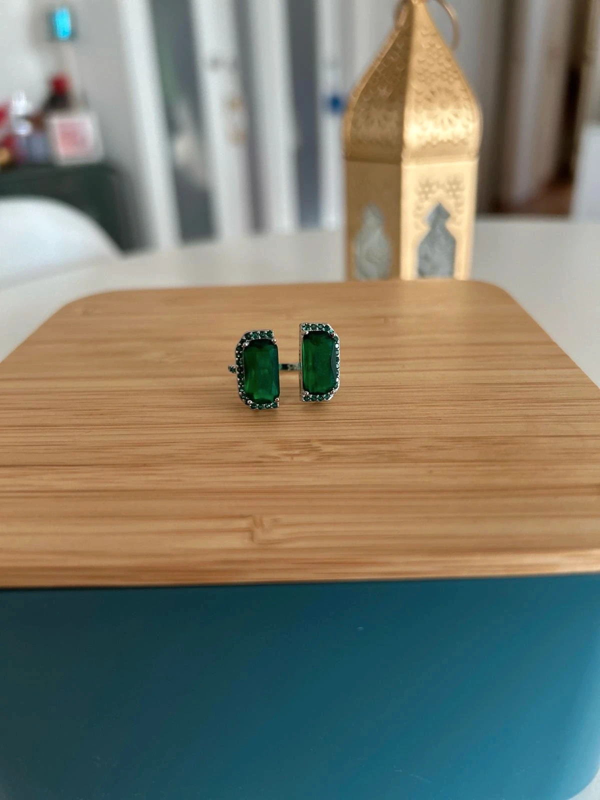Bague style emeraude – boutique indépendante – taille L 3