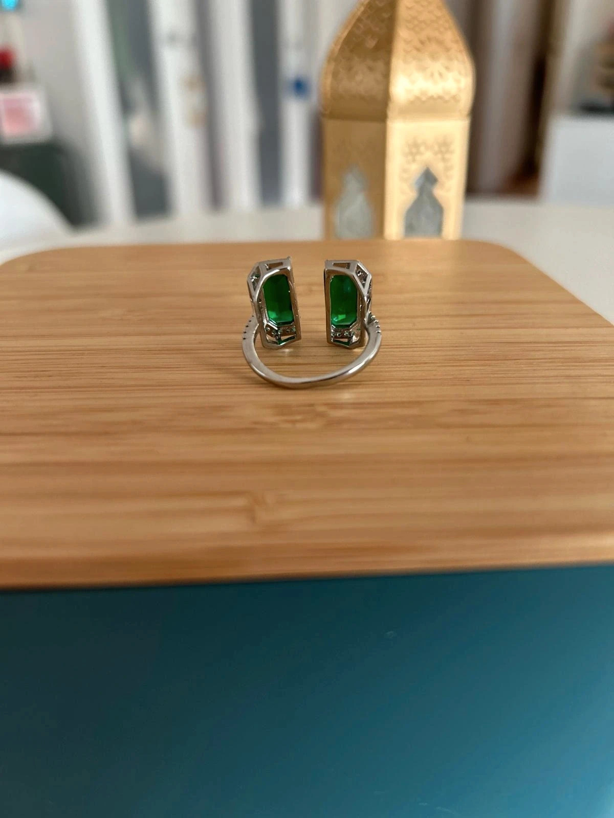 Bague style emeraude – boutique indépendante – taille L 2