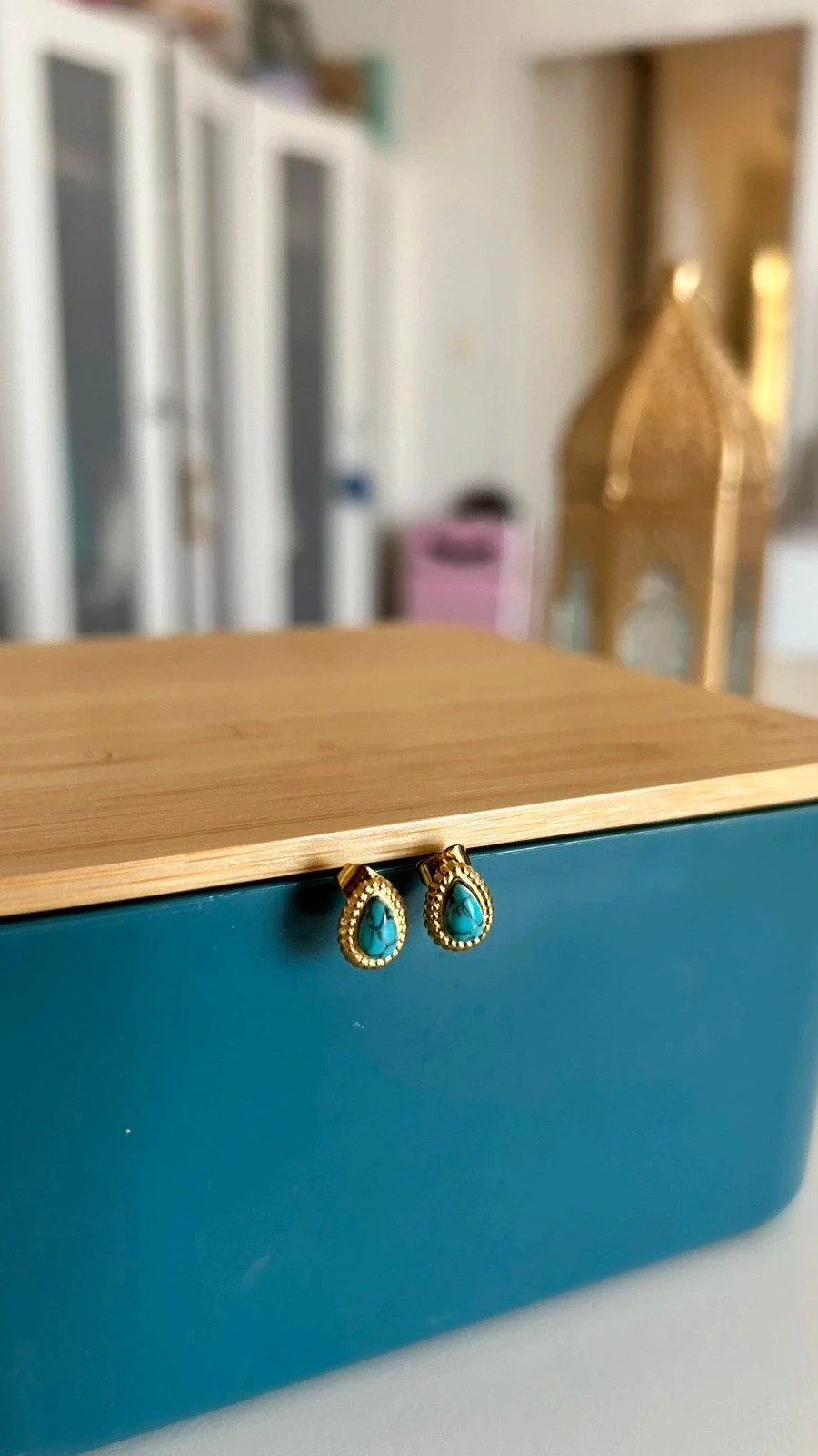 Boucles d'oreilles turquoises – nawells – taille Taille unique 2