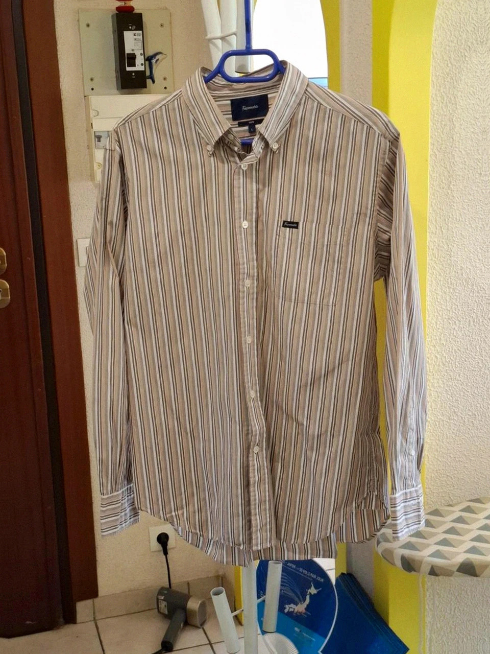 Chemise Rayée Façonnable Club - Multicolore / Tons Terre - Manches longues - Taille L (16N)
