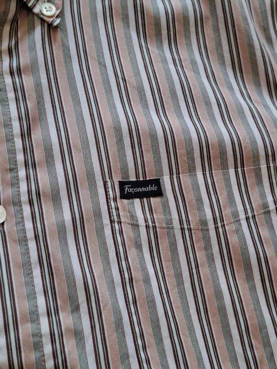 Chemise Rayée Façonnable Club - Multicolore / Tons Terre - Manches longues - Taille L (16N) – Façonnable – taille L 3