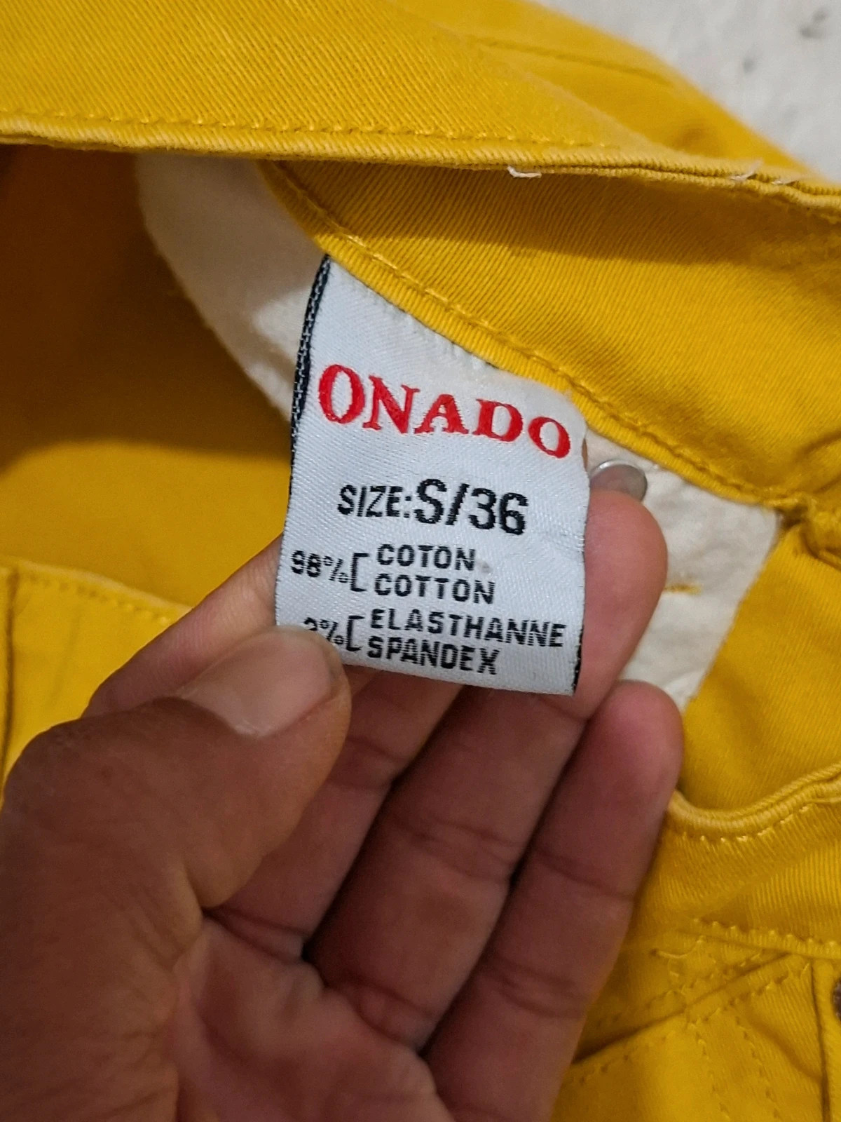 Jean / Pantalon slim Onado - Jaune moutarde - Style casual - Taille S / 36 – Onado – taille S / 36 / 8 3