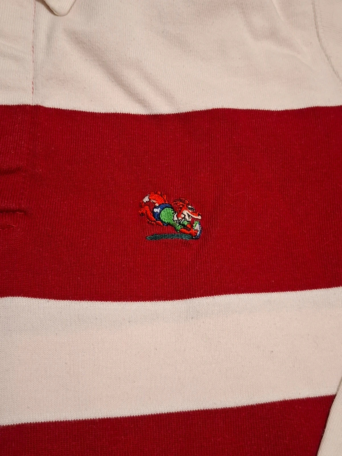 Maillot / Polo de rugby vintage officiel Coupe du Monde 1999 - Rayé blanc et rouge - Taille XL – Vintage – taille XL 2
