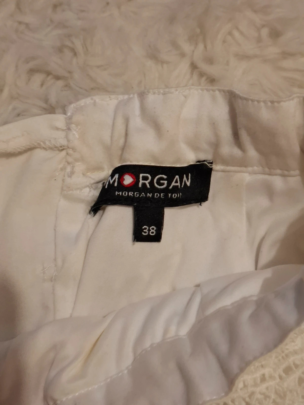 Jupe droite en dentelle Morgan - Blanc - Fermeture éclair apparente - Taille 38 – Morgan – taille M / 38 / 10 2