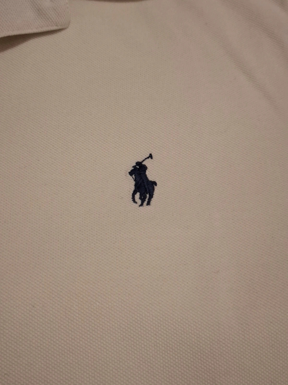 Polo slim fit Ralph Lauren - Blanc - Logo brodé marine - Taille L – Ralph Lauren – taille L 2