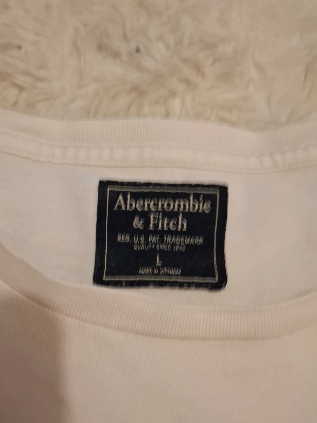 T-shirt à manches courtes Abercrombie & Fitch - Blanc - Broderie logo orignal - Taille L – Abercrombie & Fitch – taille L 3