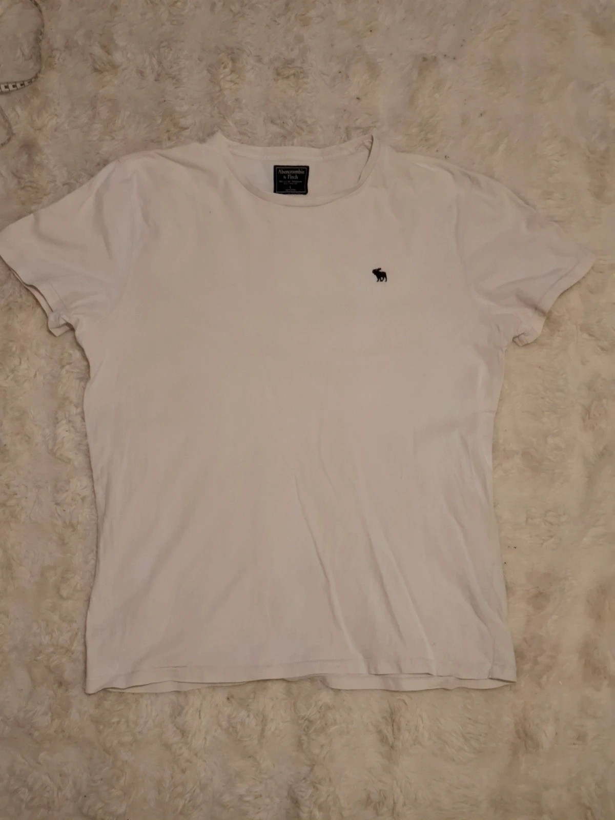 T-shirt à manches courtes Abercrombie & Fitch - Blanc - Broderie logo orignal - Taille L