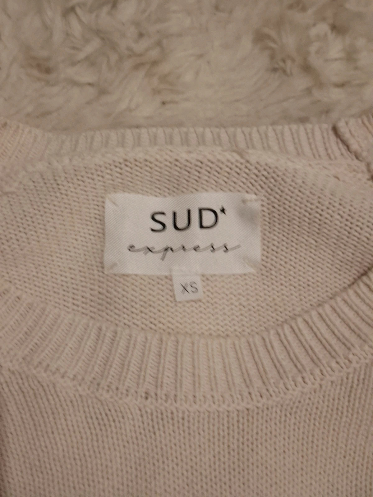Pull en maille Sud Express - Écru - Épaules boutonnées - Coupe boxy - Taille XS – SUD Express – taille XS / 34 / 6 2