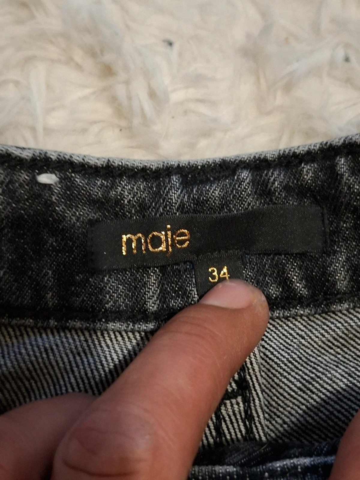 Jean droit / mom Maje - Anthracite délavé - Taille 34 – Maje – taille XS / 34 / 6 2