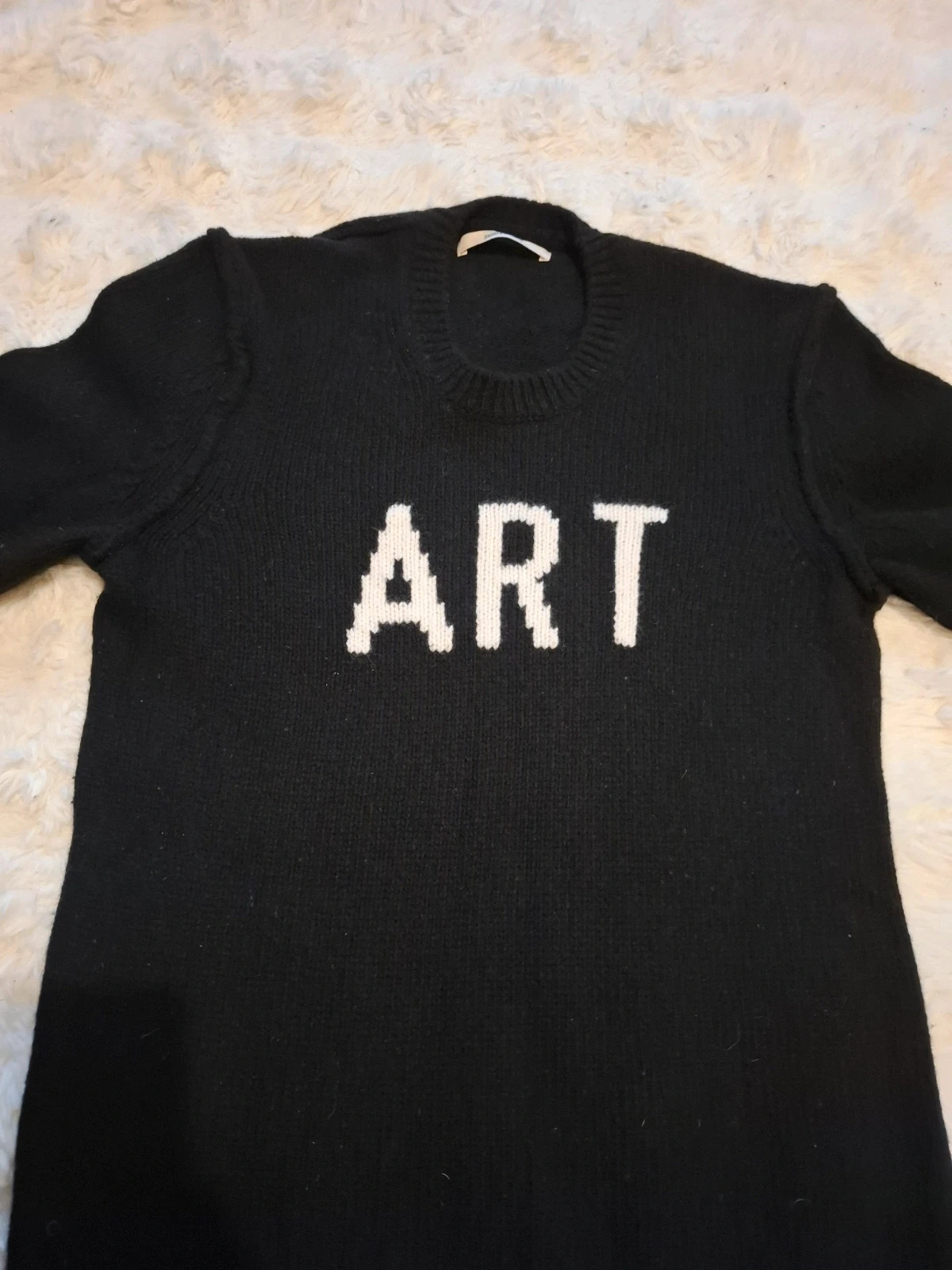 Pull en maille Zadig & Voltaire - Noir - Motif "ART" blanc - 100% Laine Mérinos RWS - Taille M – Zadig & Voltaire – taille M / 38 / 10 2