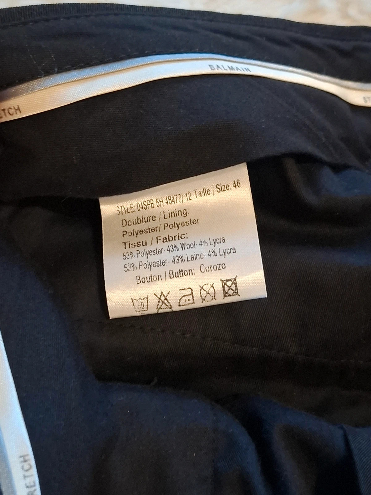Pantalon de costume tailleur Balmain - Noir - Stretch - Taille 46 – Balmain – taille W36 | FR 46 4