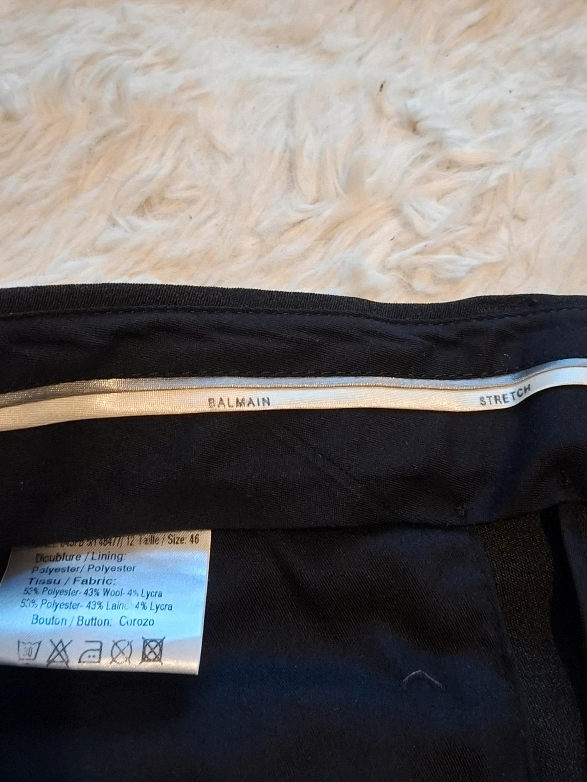Pantalon de costume tailleur Balmain - Noir - Stretch - Taille 46 – Balmain – taille W36 | FR 46 3