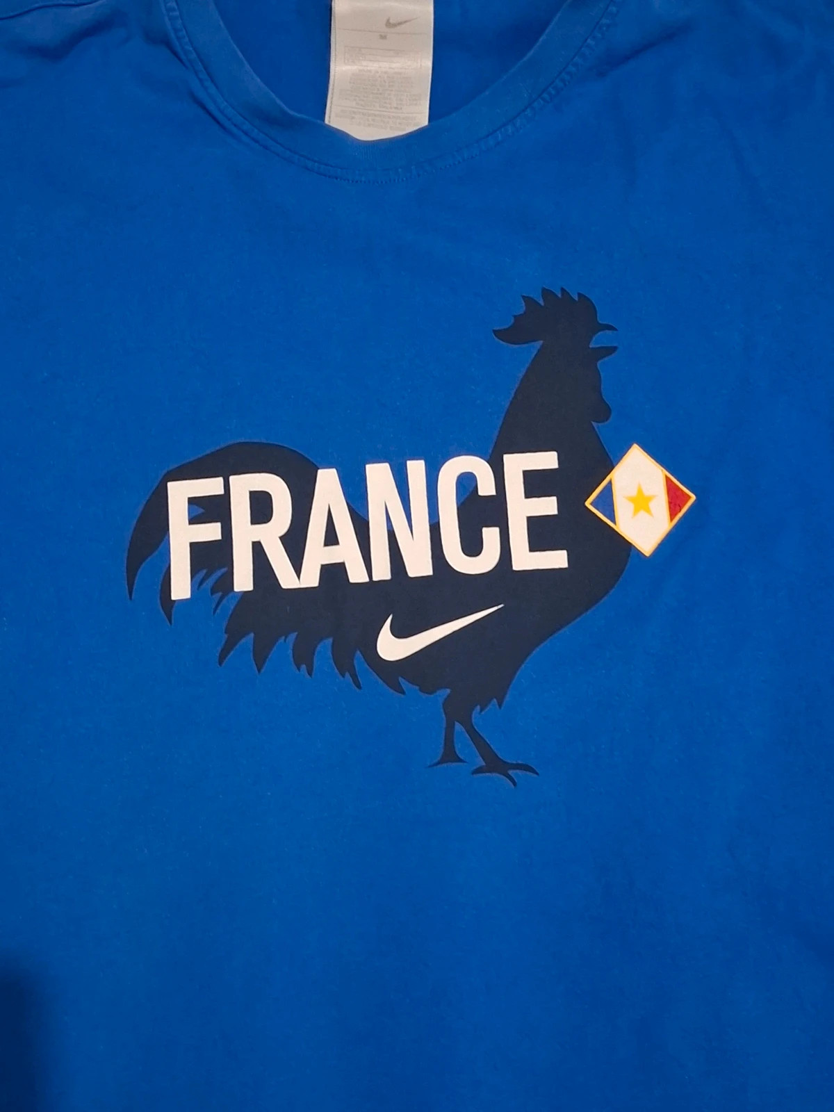 T-shirt vintage Nike Équipe de France - Bleu - Coq rétro et Swoosh - Taille M – Nike – taille M 2