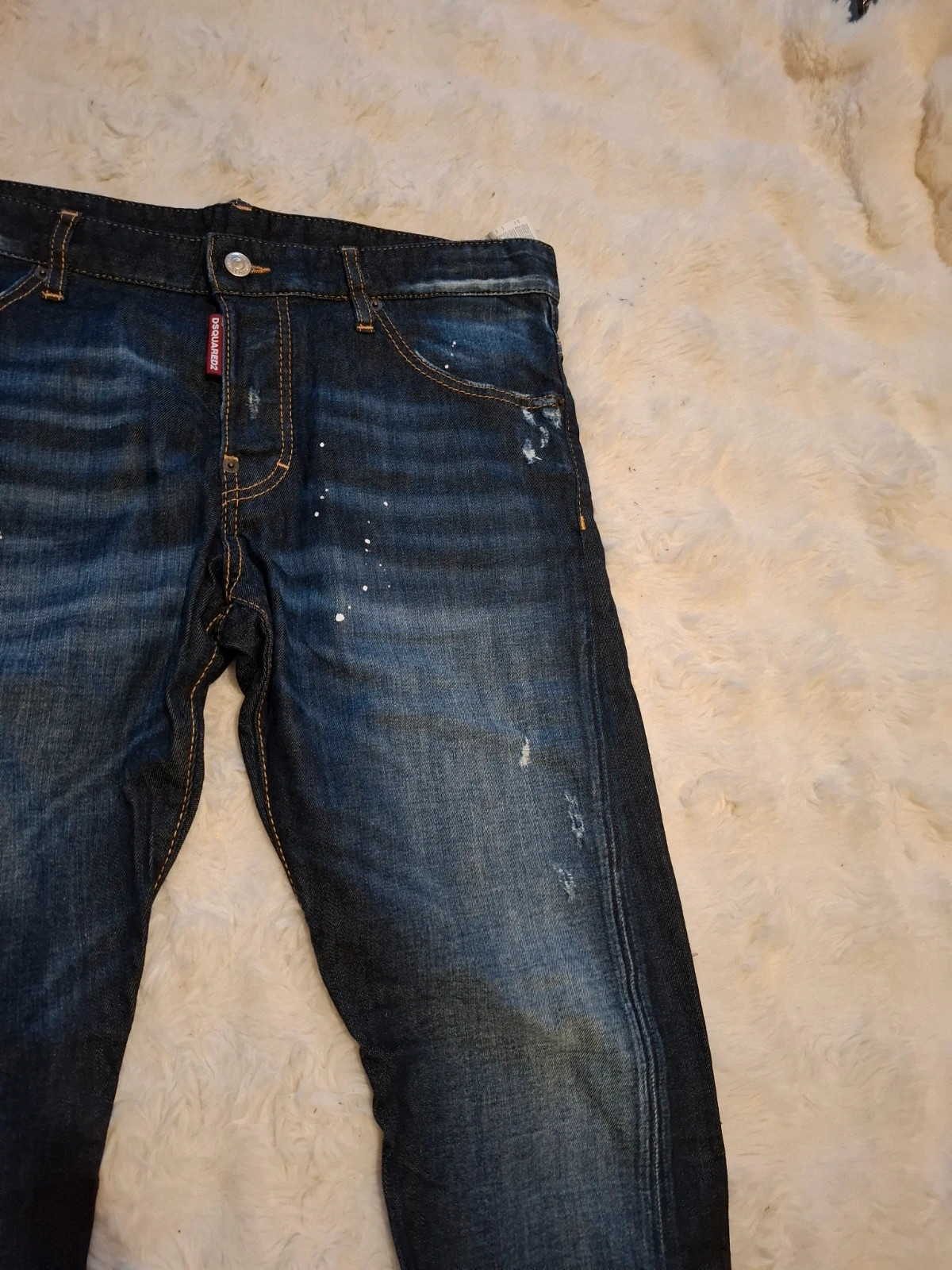 Jean Dsquared2 "Sexy Twist Jean" - Bleu délavé - Effet usé et taches de peinture - Taille 50IT – Dsquared2 – taille W36 | FR 46 5