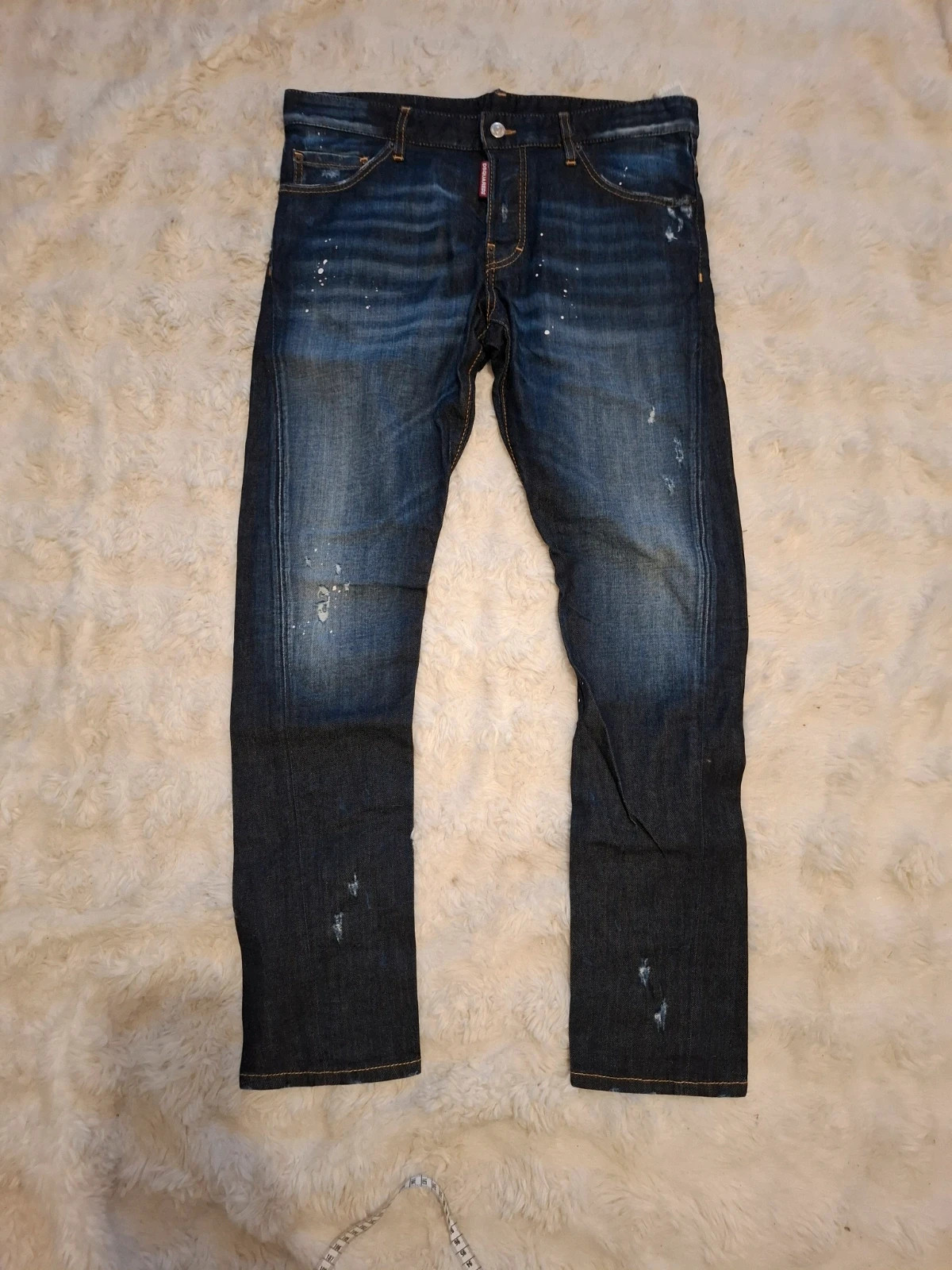 Jean Dsquared2 "Sexy Twist Jean" - Bleu délavé - Effet usé et taches de peinture - Taille 50IT