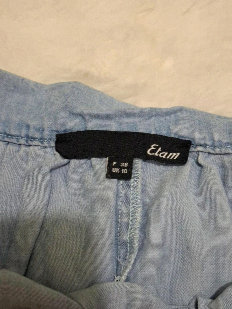 Jupe courte en lyocell effet denim clair Etam - Taille 38 (FR) / UK 10 – Etam – taille M / 38 / 10 3