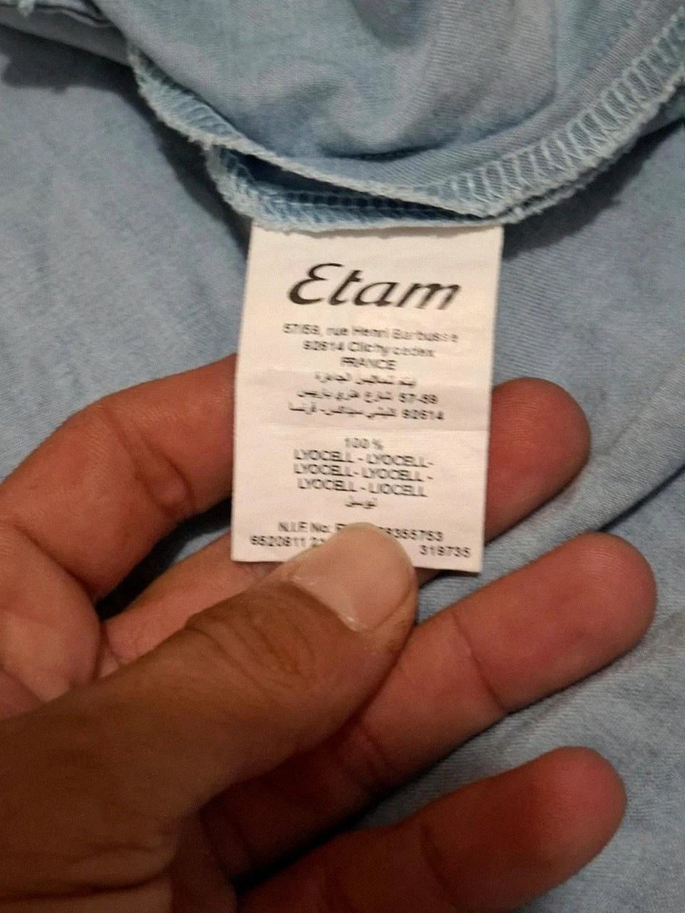 Jupe courte en lyocell effet denim clair Etam - Taille 38 (FR) / UK 10 – Etam – taille M / 38 / 10 4