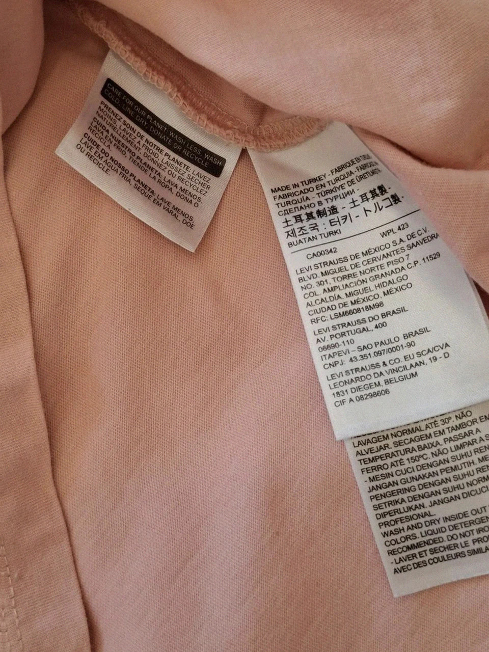 T-shirt Rose Levi's Box Logo - Taille S – Levi's – taille S / 36 / 8 5