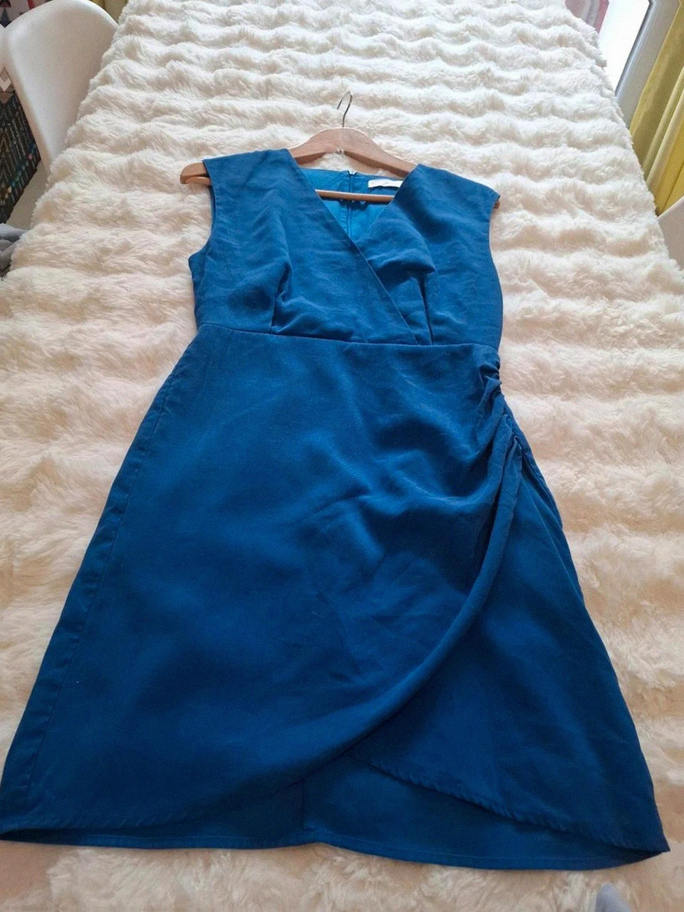 Chic robe drapée bleu roi Mng - Idéale pour vos soirées ou la rentrée – MNG – taille S / 36 / 8 2