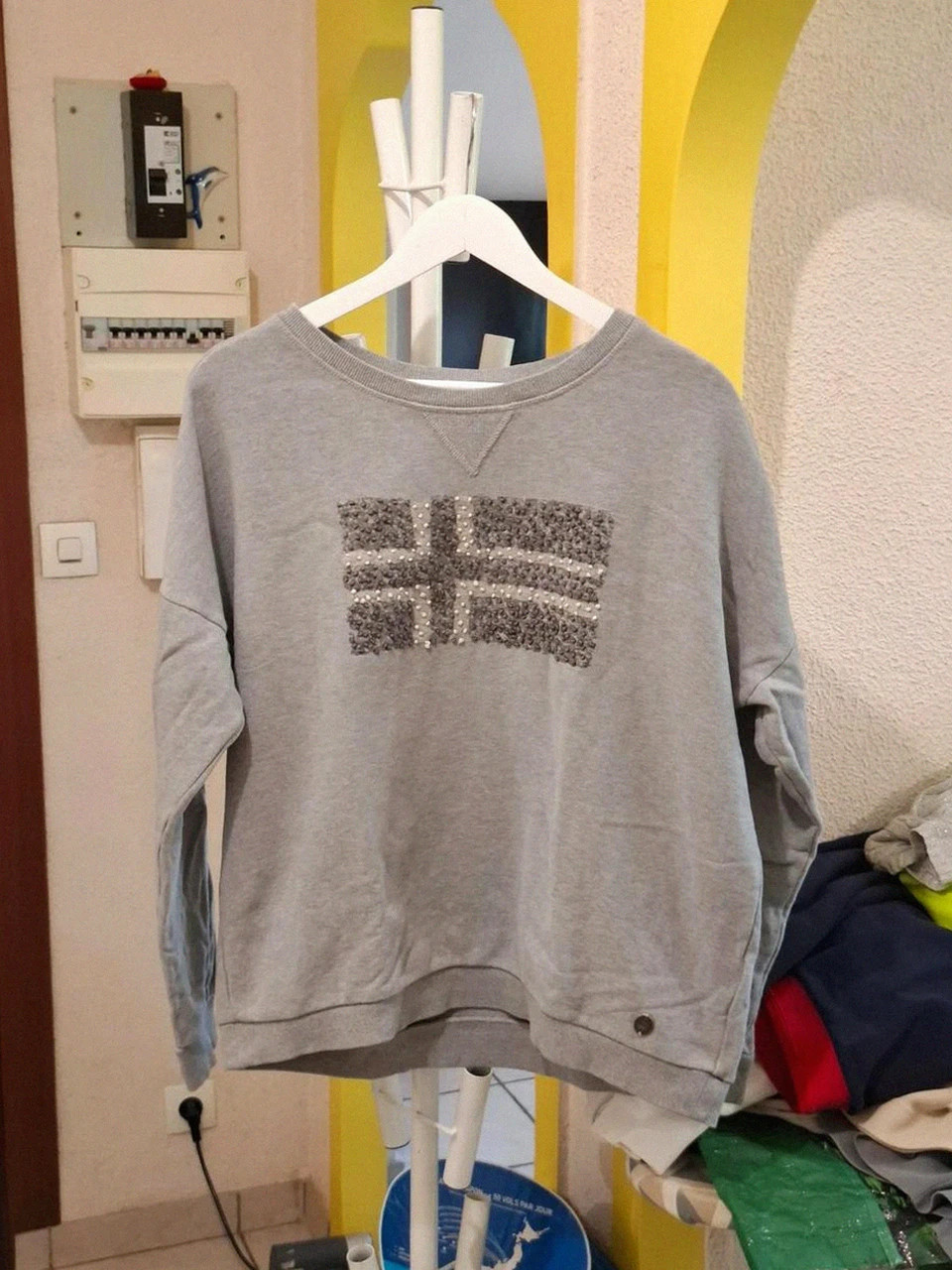 Sweat Geographic Napapijri Gris Chiné T.M (38-40)