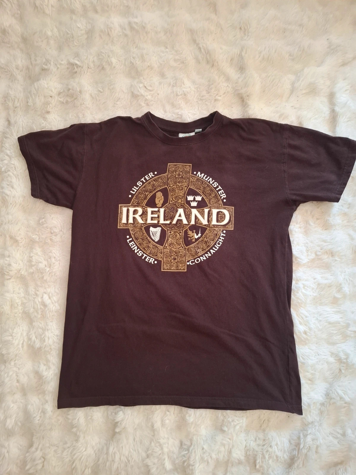 T-shirt vintage Traditional Craft - Marron - Graphique Irlande / Celtic Cross - Taille M