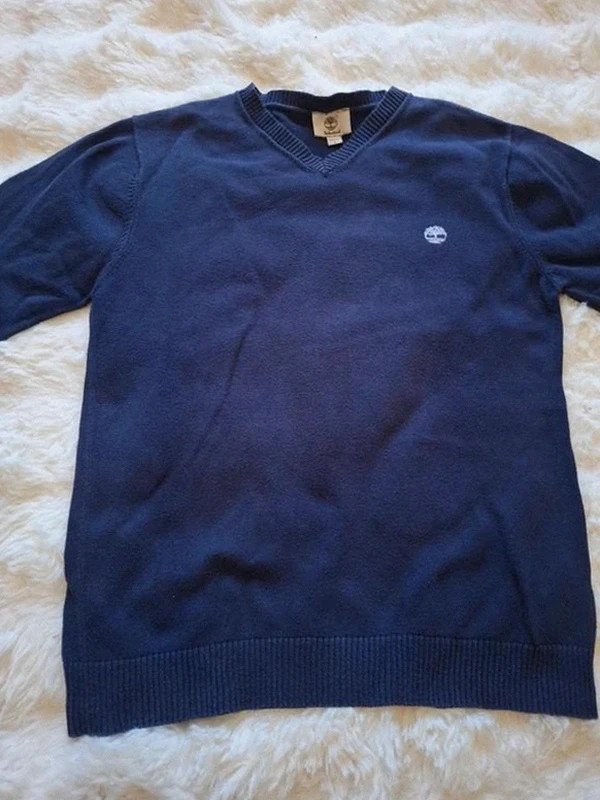 Pull léger Col V Timberland Bleu Marine 14 Ans / 162 cm (Xs) – Timberland – taille XS 4