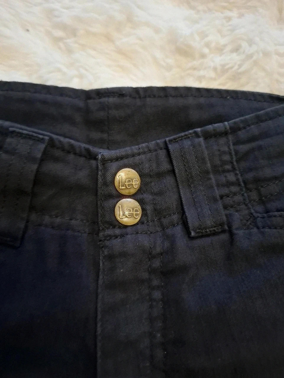 Pantalon 3/4 Noir Lee / Pantacourt Double Boutonnage T.S / 28 – Lee – taille M / 38 / 10 2
