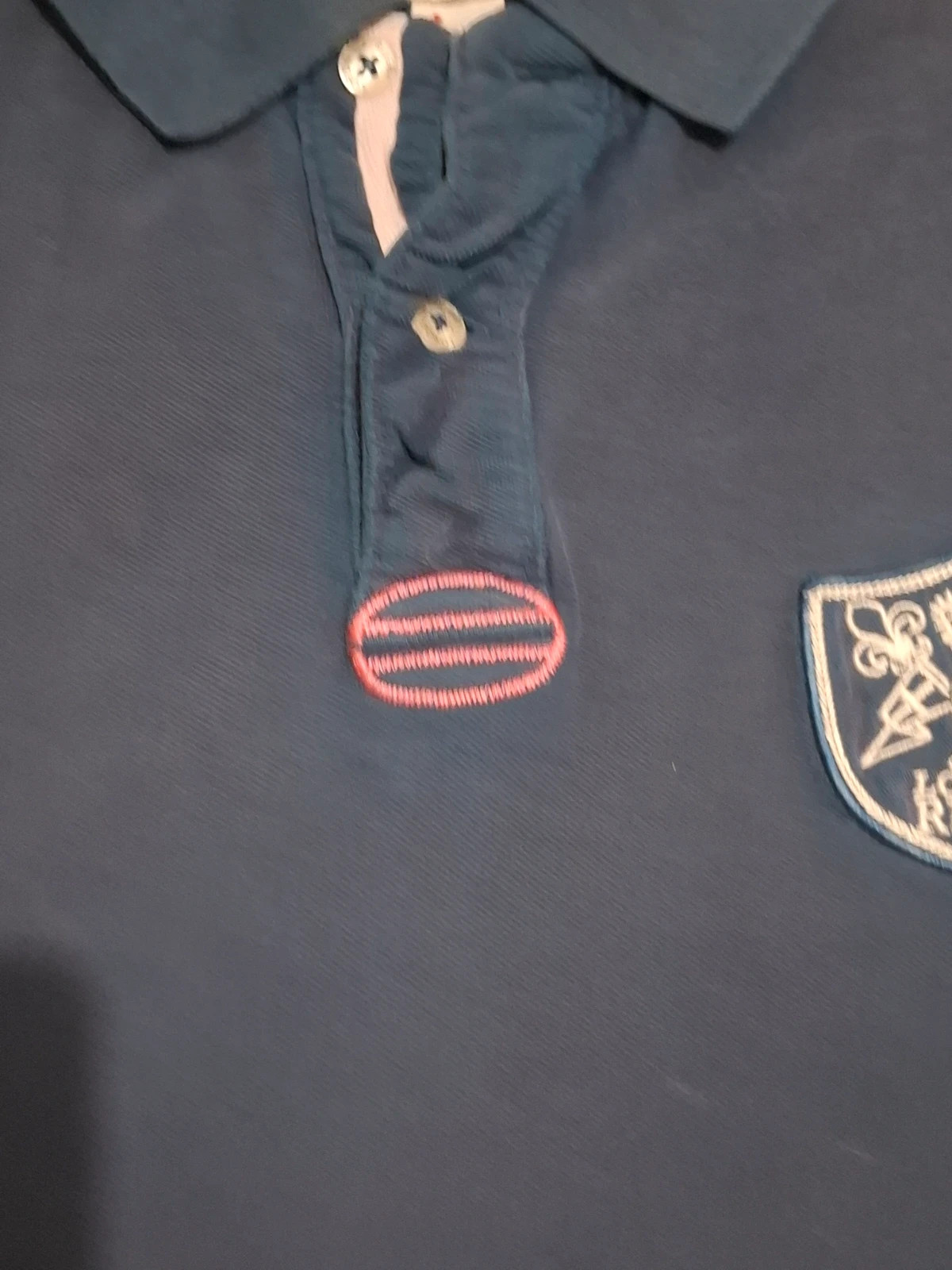 Polo de rugby Lord's of Rugby - Bleu marine et rose - Broderies et patchs - Taille L – Lords Of Rugby – taille L 3