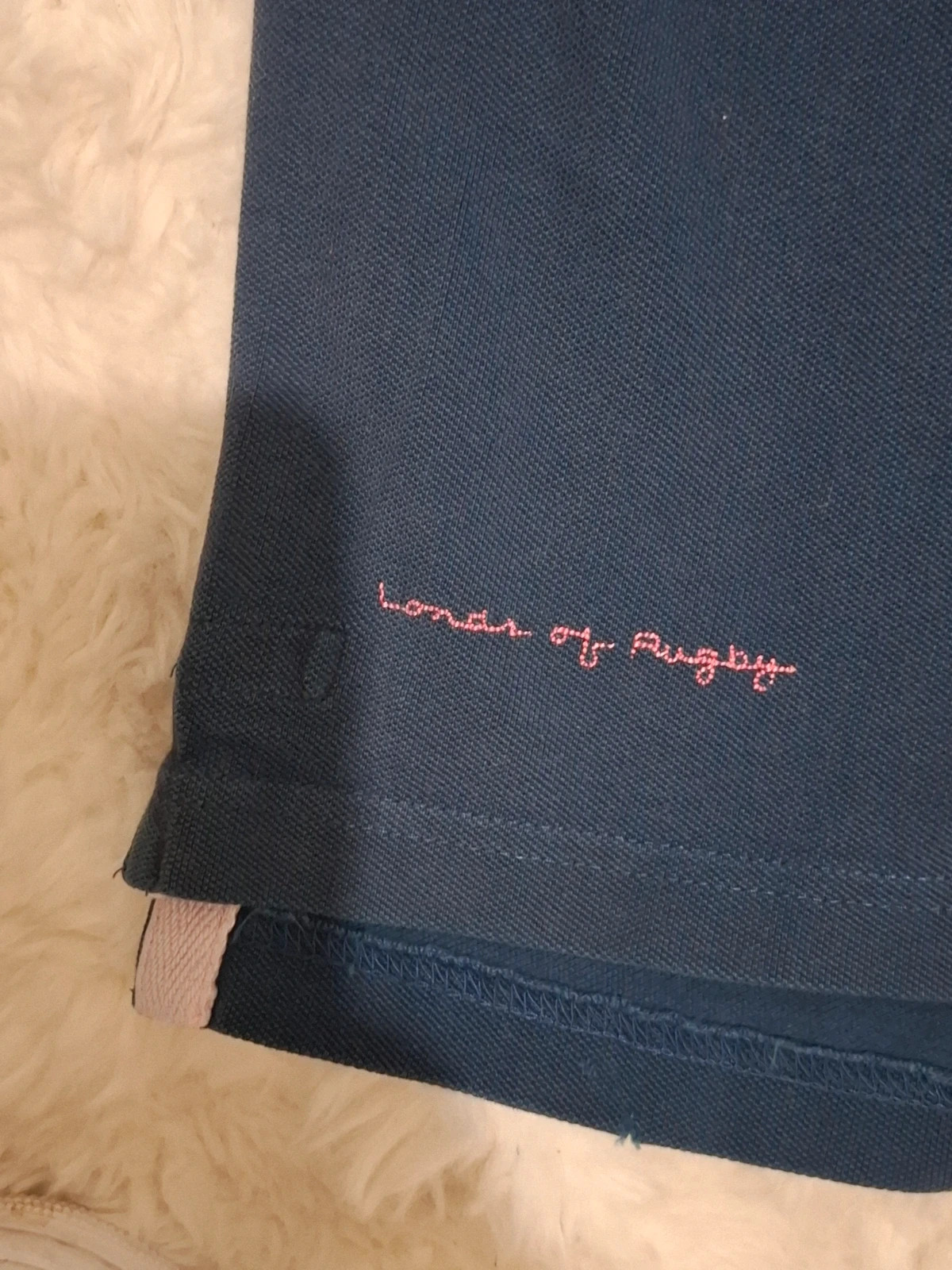 Polo de rugby Lord's of Rugby - Bleu marine et rose - Broderies et patchs - Taille L – Lords Of Rugby – taille L 4