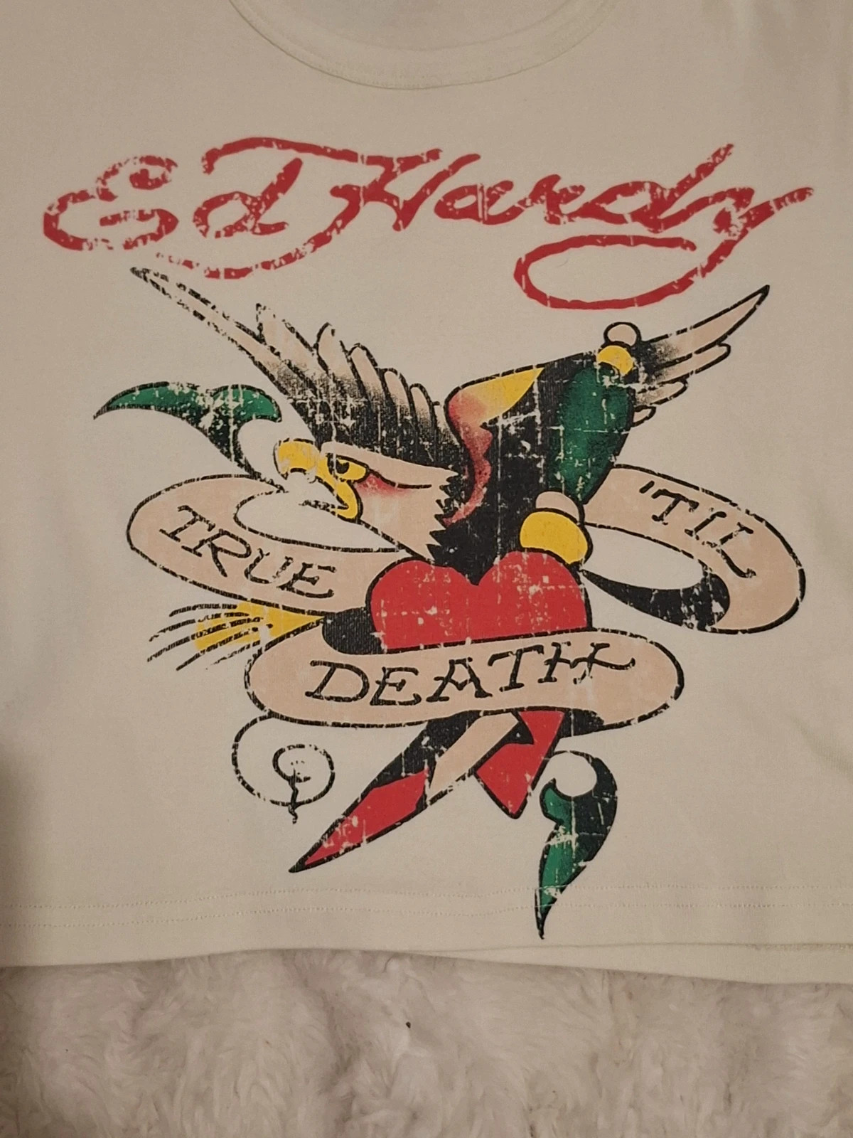 T-shirt graphique Ed Hardy x Urban Outfitters - Écru / Blanc cassé - Taille L – Ed Hardy – taille L / 40 / 12 2