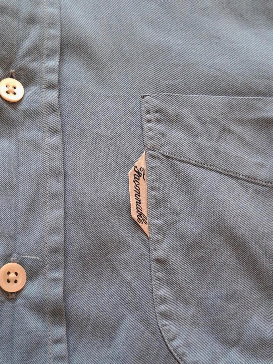 Chemise Manches Longues Rétro Façonnable - Denim / Bleu Clair - Taille 2 / 15R – Façonnable – taille M 3