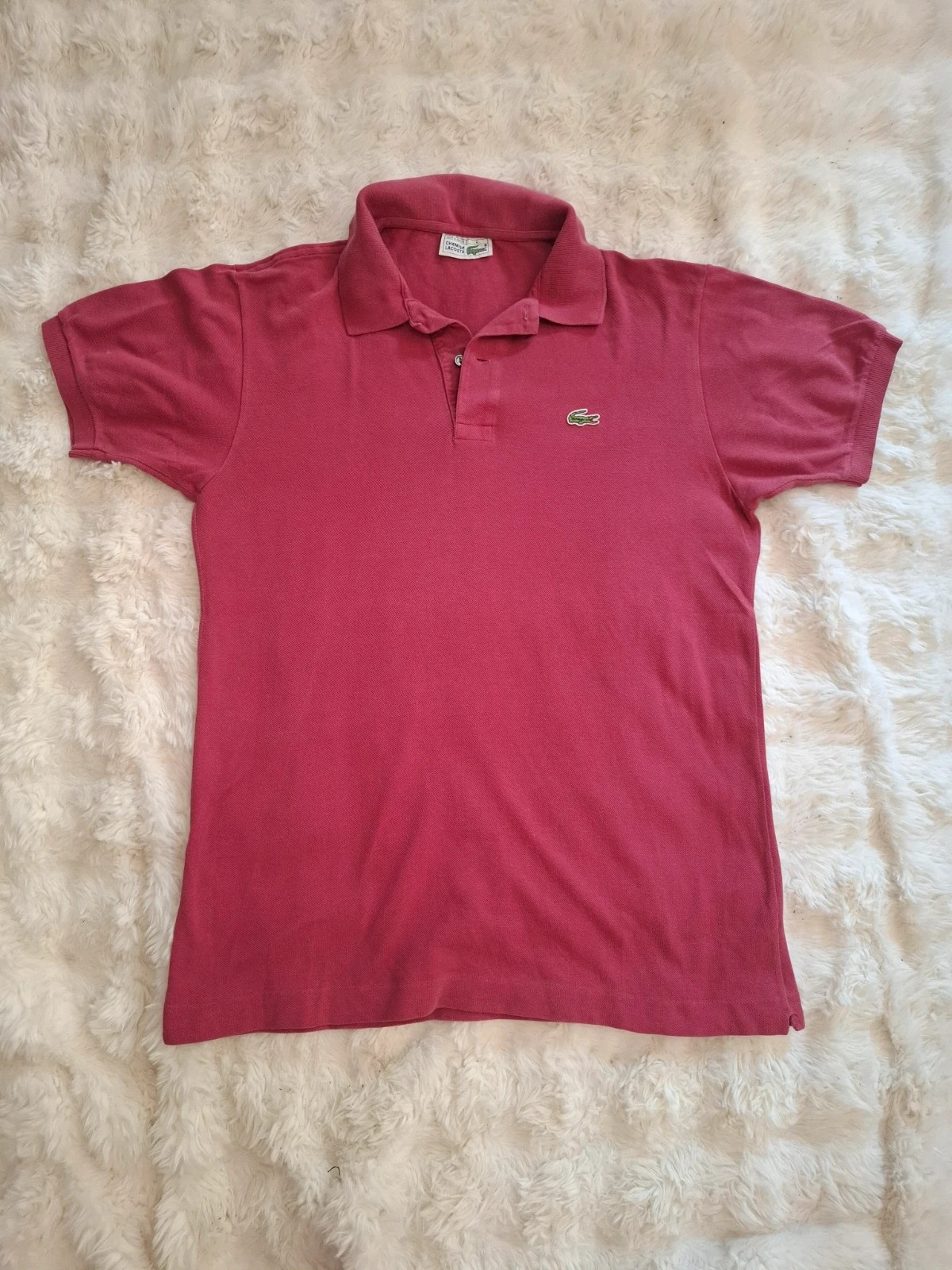 Polo vintage Chemise Lacoste - Rose / Framboise - Made in France - Taille 4 (M/L)