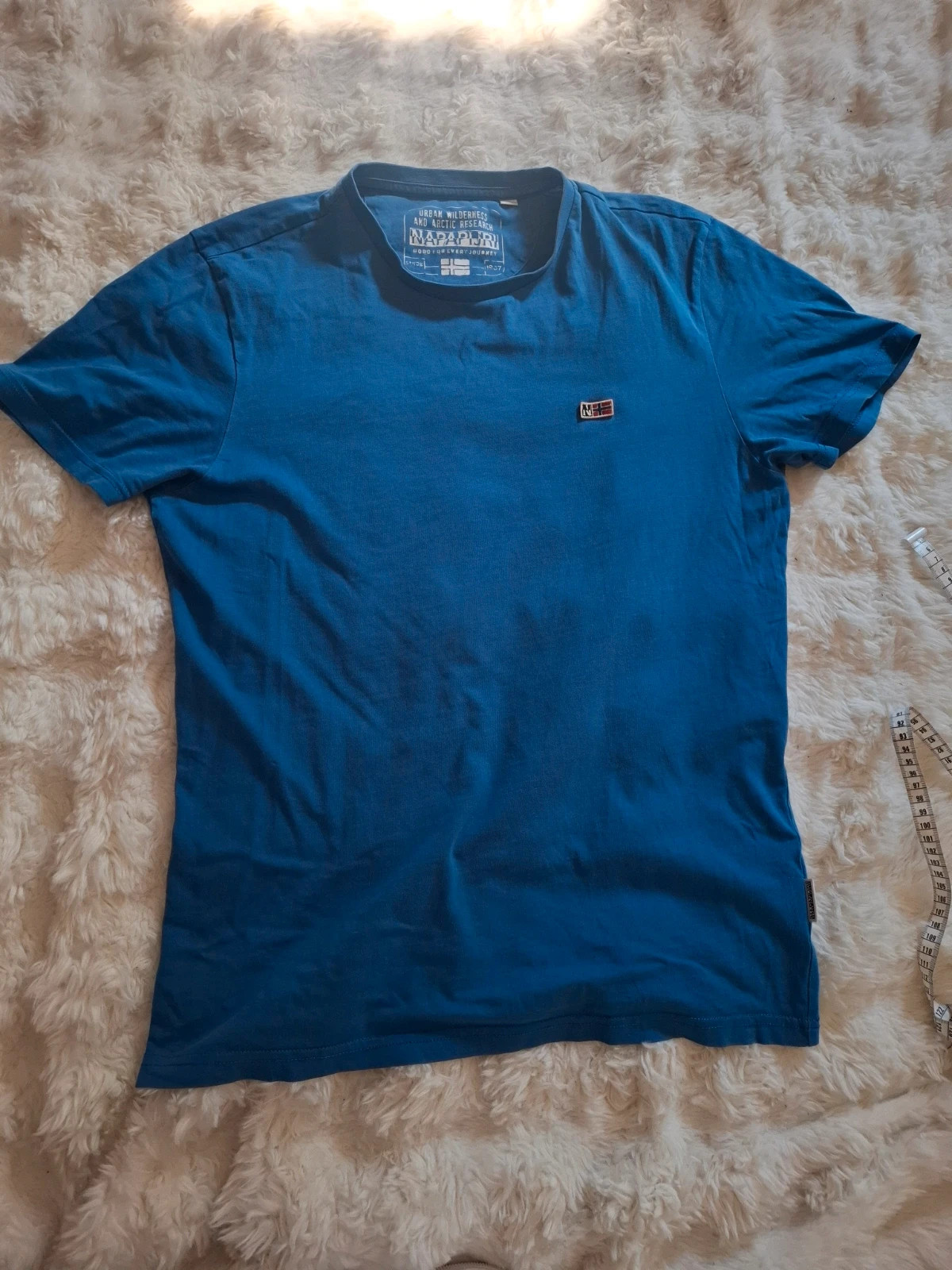 T-shirt Napapijri - Bleu roi / Bleu canard - Logo patch - Taille S