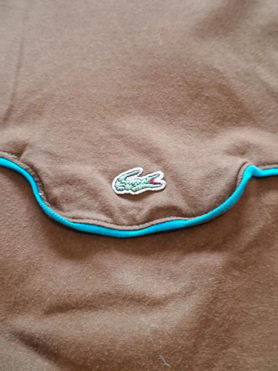 Polo vintage Lacoste bleu et vert olive en coton - Taille 5 / L – Lacoste – taille L 3