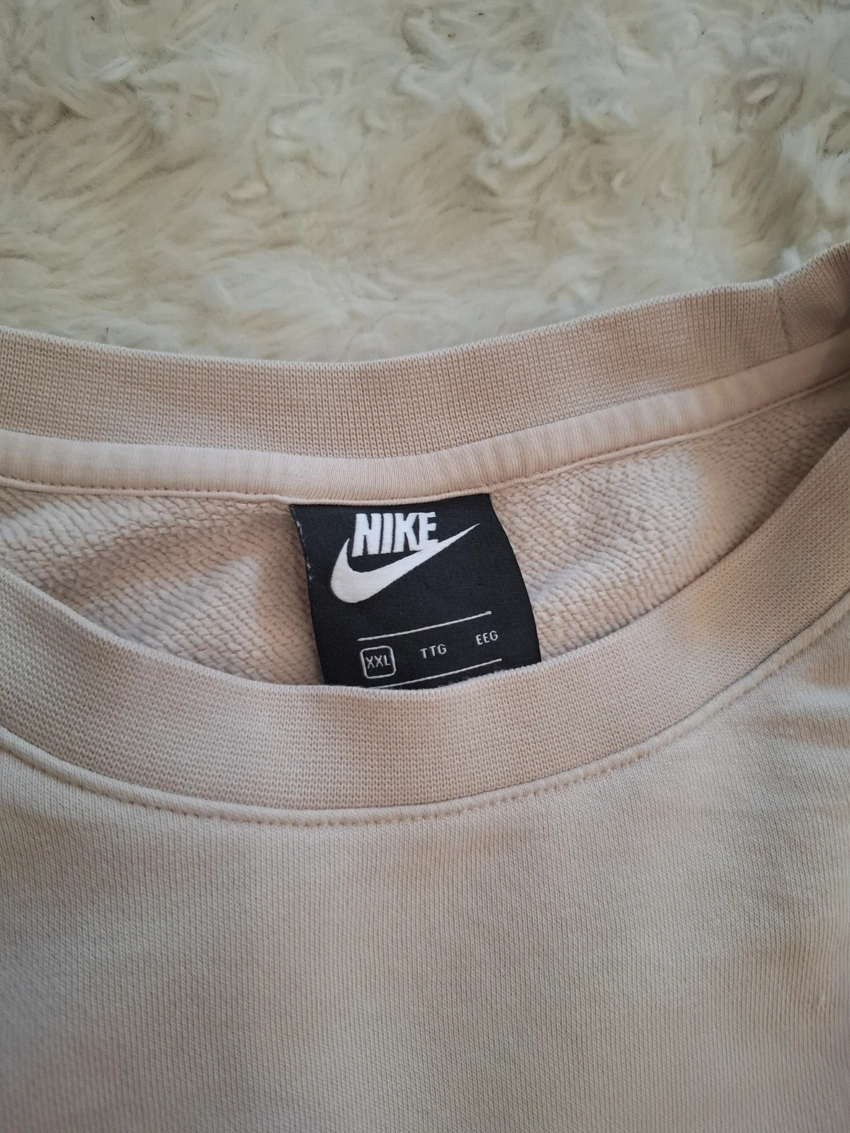 Sweat-shirt Nike Sportswear beige écru brodé Swoosh taille XXL – Nike – taille XXL / 44 / 16 5