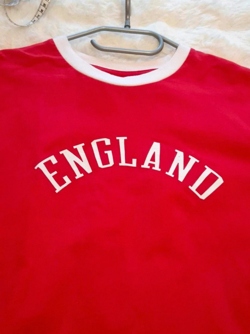 T-shirt vintage rouge Puma ringer "England" - Taille XL – Puma – taille XL / 42 / 14 3