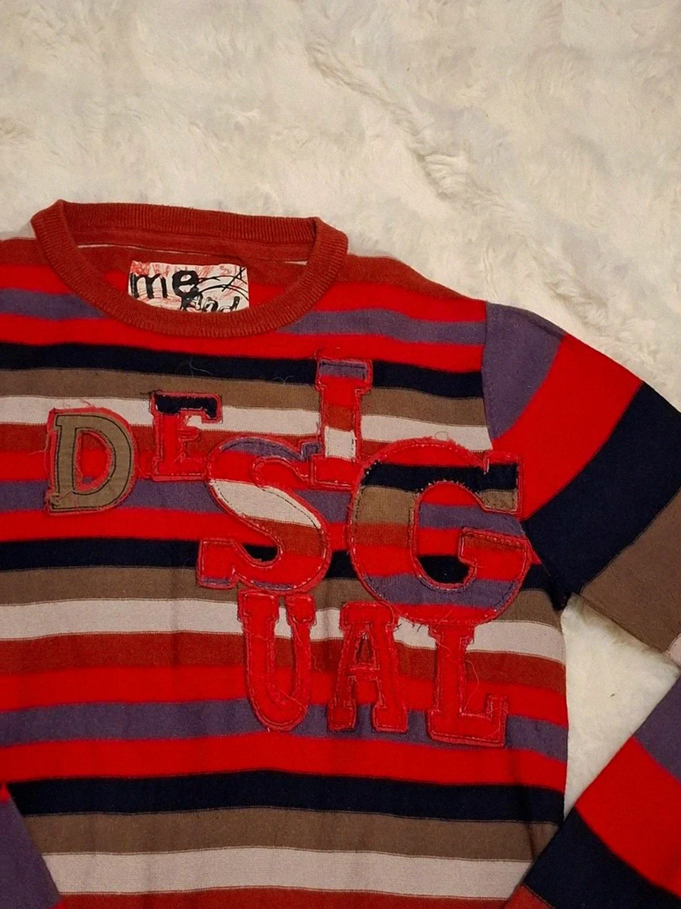 Pull Rayé Multicolore Léger Desigual avec Inscription T.M – Desigual – taille M / 38 / 10 2