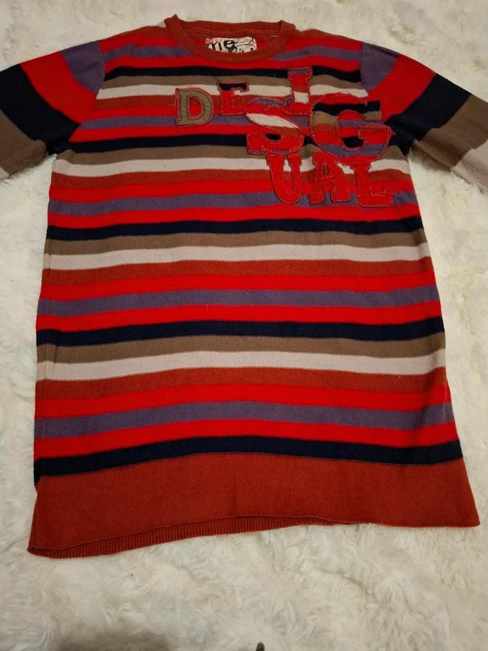 Pull Rayé Multicolore Léger Desigual avec Inscription T.M – Desigual – taille M / 38 / 10 4