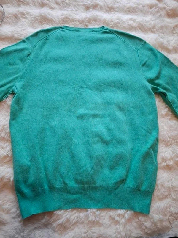 Pull Ralph Lauren Col V Vert / Turquoise T.S / S – Polo Ralph Lauren – taille S 5