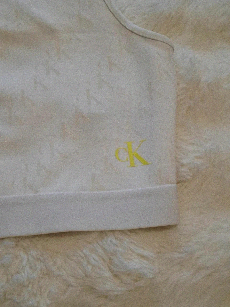 Crop top / Débardeur blanc monogrammé Calvin Klein Jeans - Taille S – Calvin Klein – taille S / 36 / 8 3
