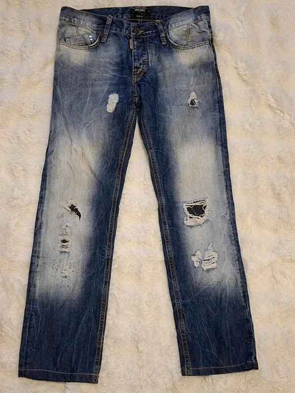 Jean Délavé Slim Fit Antony Morato avec Effets Usés / Trous T.44/30