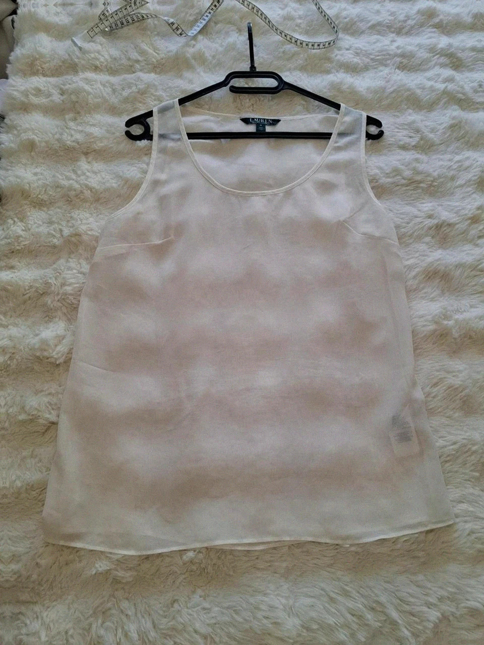 Débardeur fluide écru / blanc cassé Lauren Ralph Lauren - Taille M