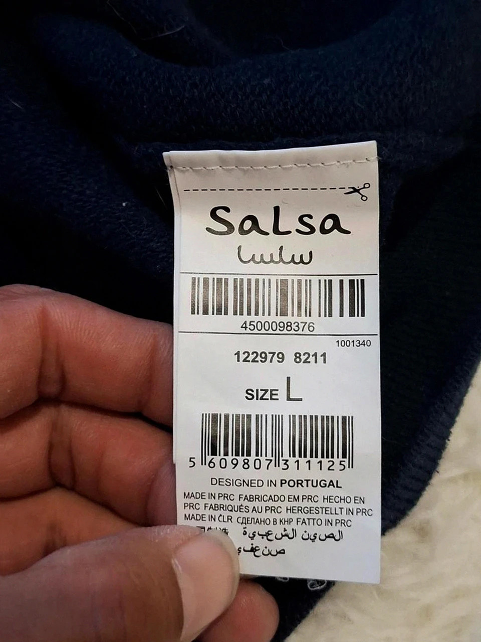 Pull-over Multicolore en Coton Dégradé de Bleus Salsa Jeans T.L – Salsa – taille L 4