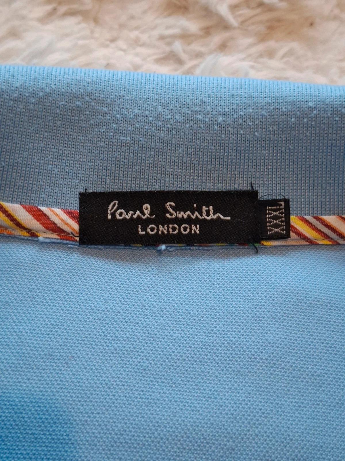 Polo bleu ciel Paul Smith London logo brodé détails rayés taille XXXL – Paul Smith – taille XXXL 3