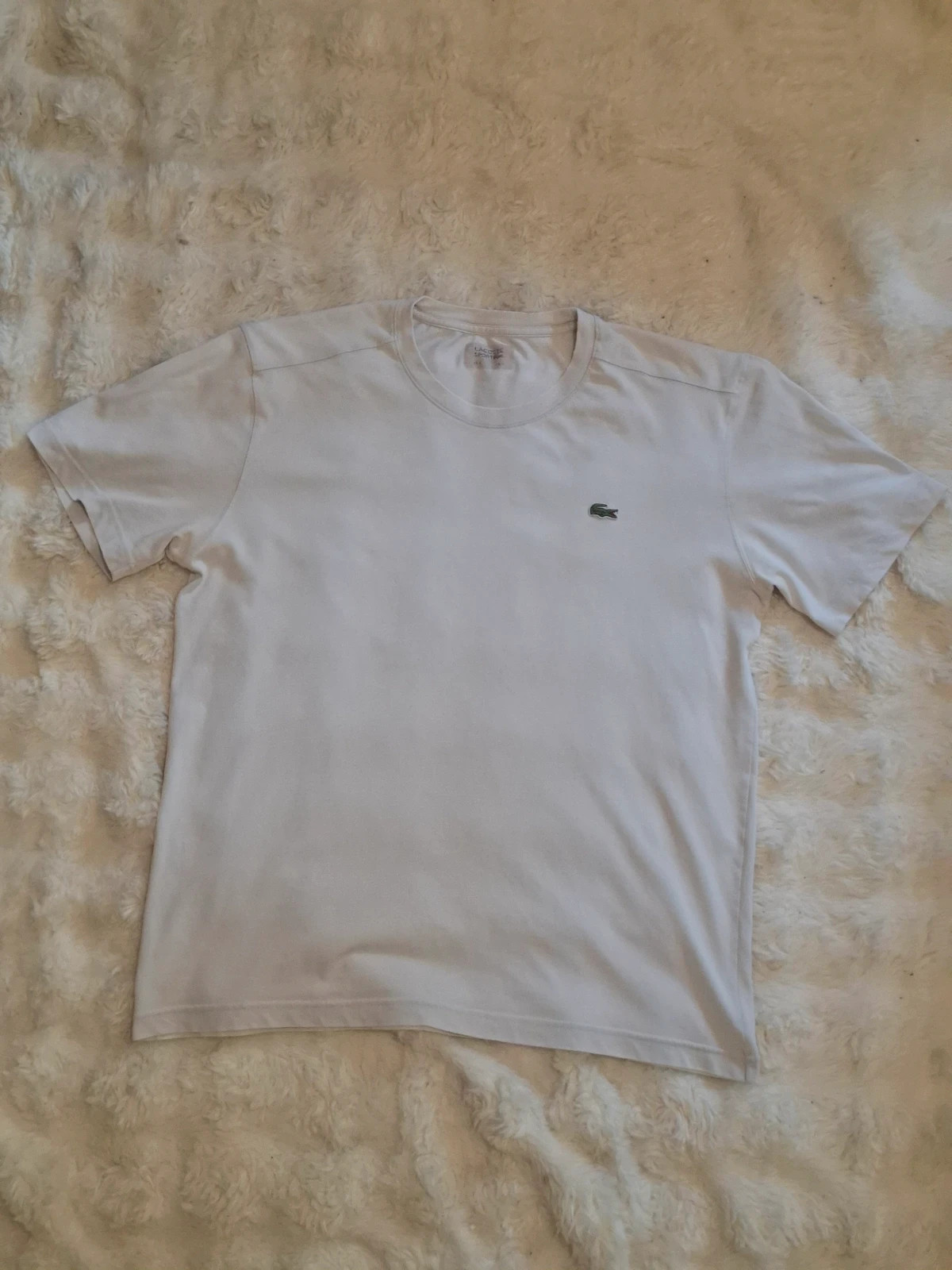 T-shirt technique Lacoste Sport Ultra Dry blanc logo brodé taille L / FR 5