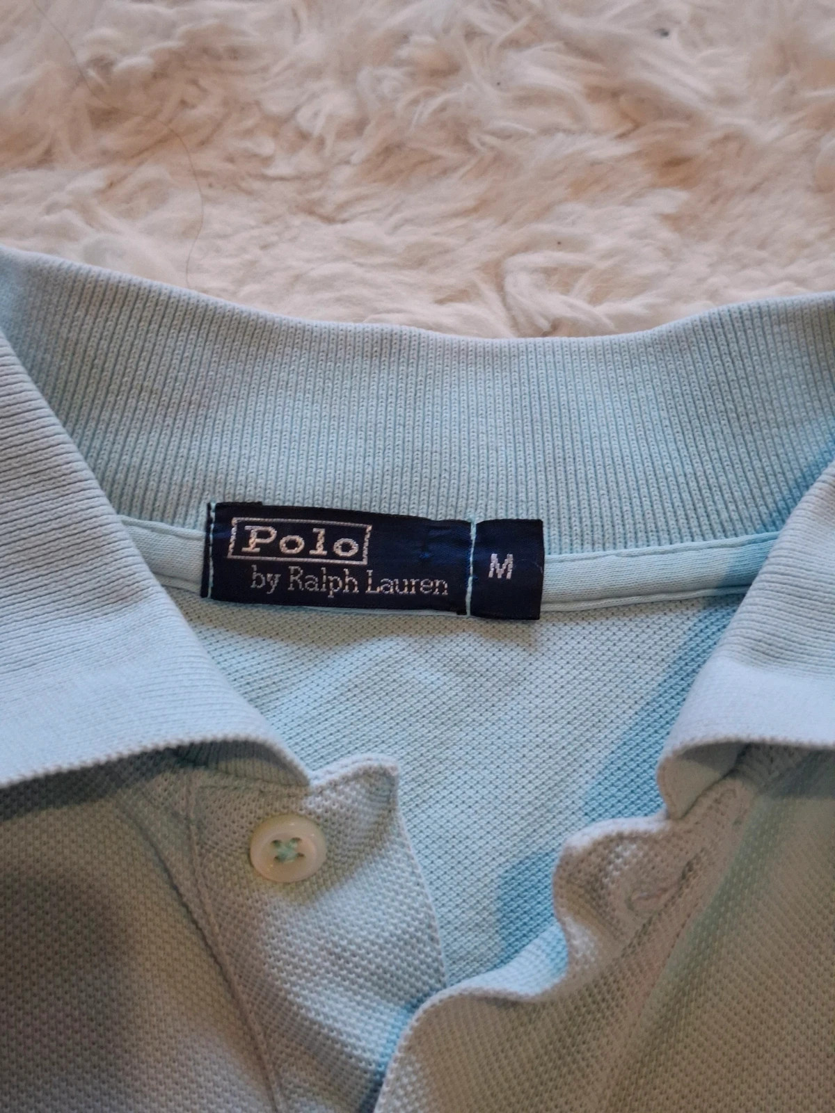 Polo bleu clair Polo Ralph Lauren logo rose brodé taille M – Ralph Lauren – taille M 3