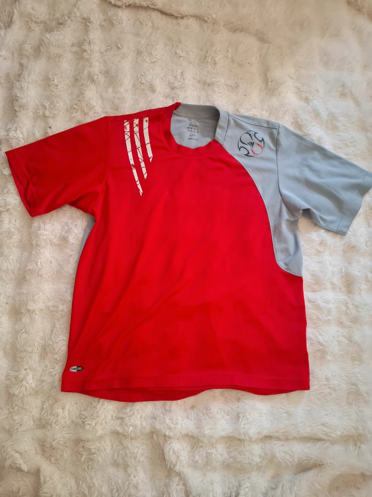 T-shirt de sport Adidas Climacool rouge et gris rétro 2006 taille L