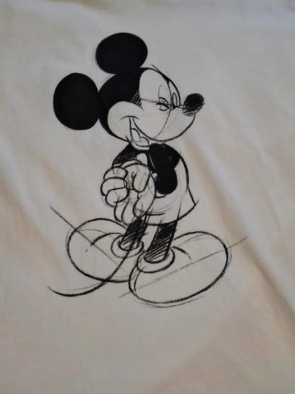T-shirt blanc esquisse vintage Mickey Mouse Disneyland Paris - Taille L – Disneyland Paris – taille L 3
