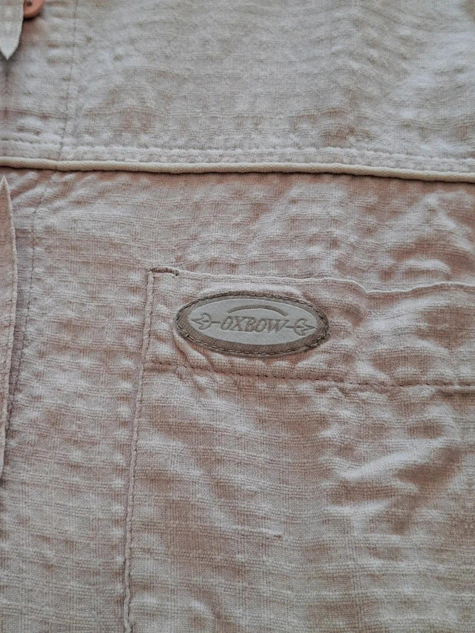 Chemise rétro Oxbow manches longues - Rose poudré / Beige - Taille 2 (S/M) – Oxbow – taille M / 38 / 10 3