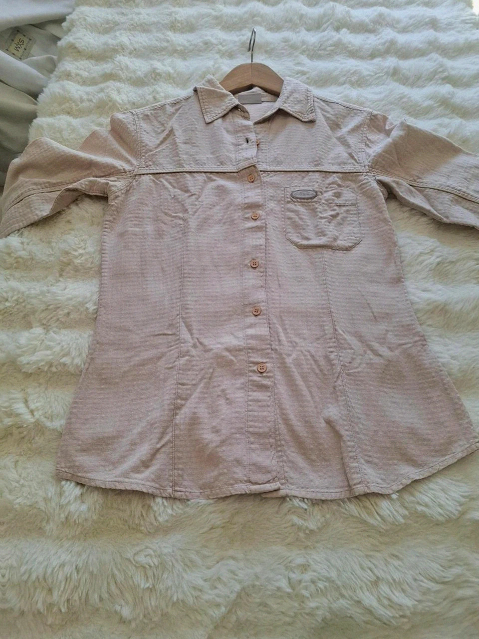 Chemise rétro Oxbow manches longues - Rose poudré / Beige - Taille 2 (S/M) – Oxbow – taille M / 38 / 10 2